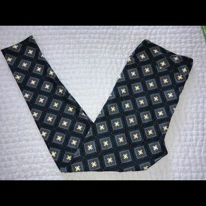 NEW LuLaRoe Leggings TC Tall Curvy Black Teal prnt